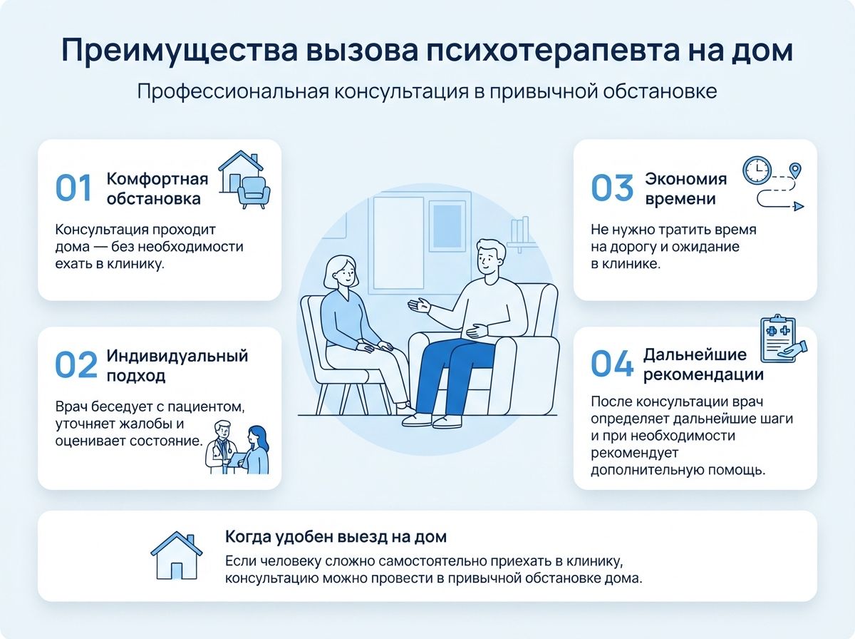 Консультация психотерапевта инфографика