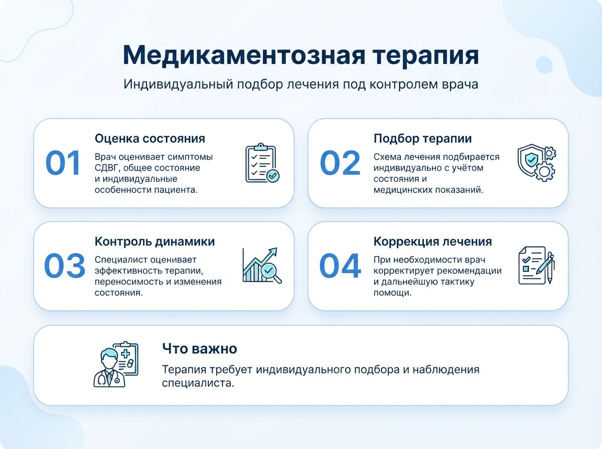 Лечение СДВГ в Электростали у детей и взрослыхинфографика